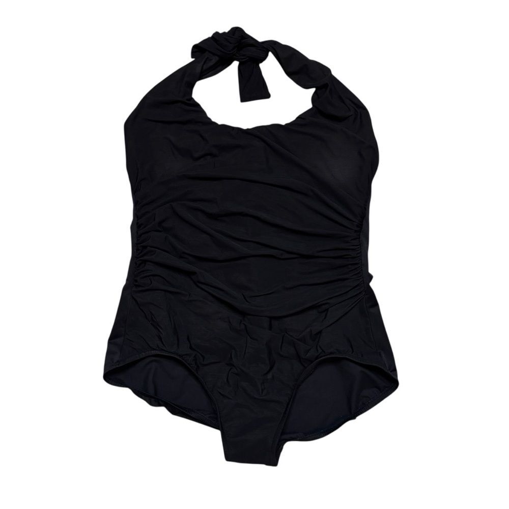 Miraclesuit Black High Neck One Piece Swimsuit Swimwear Plus Size 20 Halter